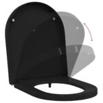 vidaXL WC sedadlo Nastaviteľná Čierna 48 x 36,5 x 4,5 cm Polypropylén – Obrázok 10