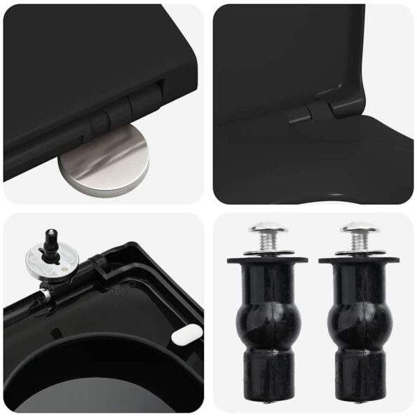 vidaXL WC sedadlo Nastaviteľná Čierna 48 x 36,5 x 4,5 cm Polypropylén – Obrázok 8