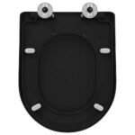 vidaXL WC sedadlo Nastaviteľná Čierna 48 x 36,5 x 4,5 cm Polypropylén – Obrázok 9