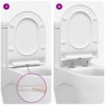 vidaXL WC sedadlo Nastaviteľná Biely 50 x 36,5 x 5 cm Polypropylén – Obrázok 11