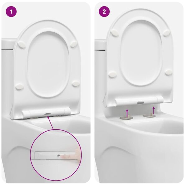 vidaXL WC sedadlo Nastaviteľná Biely 50 x 36,5 x 5 cm Polypropylén – Obrázok 11