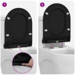 vidaXL WC sedadlo Nastaviteľná Čierny 50 x 36,5 x 5 cm Polypropylén – Obrázok 11
