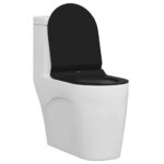vidaXL WC sedadlo Nastaviteľná Čierny 50 x 36,5 x 5 cm Polypropylén – Obrázok 3
