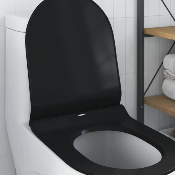 vidaXL WC sedadlo Nastaviteľná Čierny 50 x 36,5 x 5 cm Polypropylén – Obrázok 4
