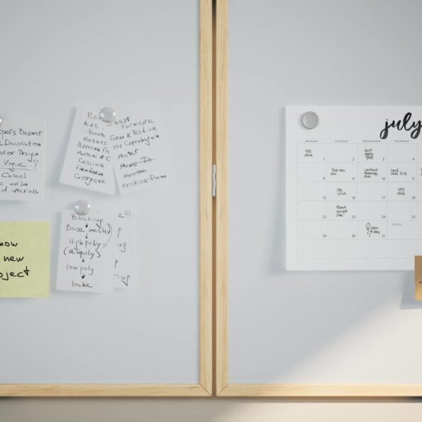 vidaXL Magnetická biela tabuľa Biela 100 x 1.4 x 100 cm – Obrázok 3