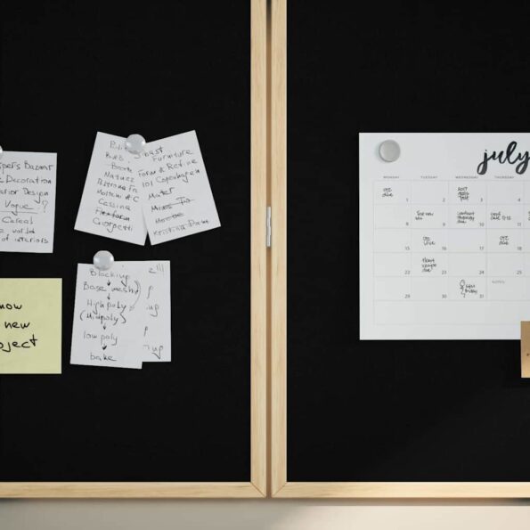 vidaXL Kriedová tabuľa Čierna 100 x 1.4 x 100 cm Borovicový masív – Obrázok 3