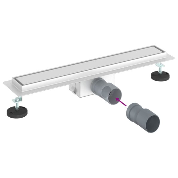 vidaXL 2 v 1 sprchový odtok Strieborná 50 cm Nerezová oceľ 304 – Obrázok 12