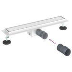 vidaXL 2 v 1 sprchový odtok Strieborná 60 cm Nerezová oceľ 304 – Obrázok 12