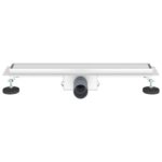 vidaXL 2 v 1 sprchový odtok Strieborná 60 cm Nerezová oceľ 304 – Obrázok 4