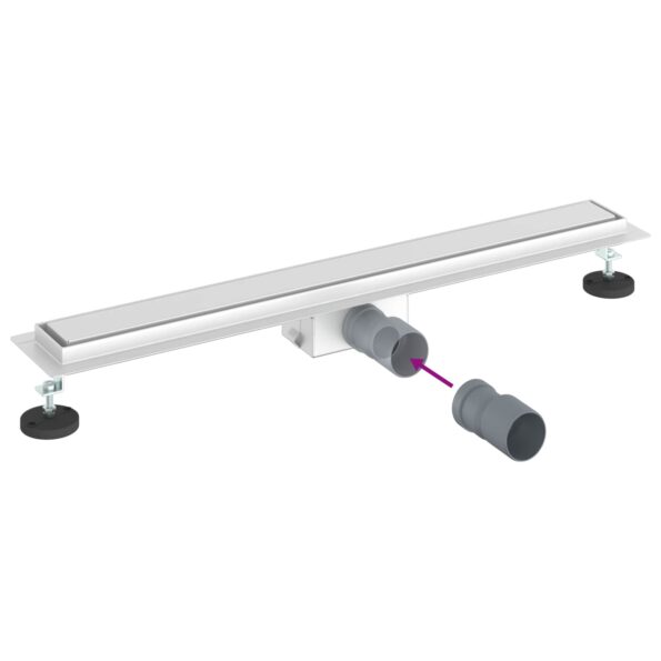 vidaXL 2 v 1 sprchový odtok Strieborná 70 cm Nerezová oceľ 304 – Obrázok 12