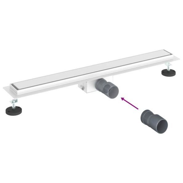 vidaXL 2 v 1 sprchový odtok Strieborná 80 cm Nerezová oceľ 304 – Obrázok 12