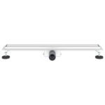 vidaXL 2 v 1 sprchový odtok Strieborná 80 cm Nerezová oceľ 304 – Obrázok 4