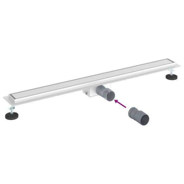 vidaXL 2 v 1 sprchový odtok Strieborná 90 cm Nerezová oceľ 304 – Obrázok 12