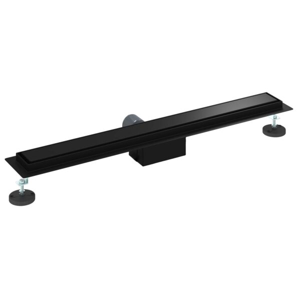 vidaXL 2 v 1 sprchový odtok Čierna 80 cm Nerezová oceľ 304 – Obrázok 6