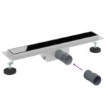 vidaXL Sprchový odtok s skleneným vrchnákom Čierna 60 cm – Obrázok 12