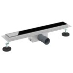 vidaXL Sprchový odtok s skleneným vrchnákom Čierna 60 cm – Obrázok 2