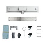 vidaXL Sprchový odtok s skleneným vrchnákom Strieborná 50 cm – Obrázok 10