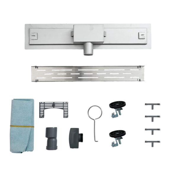 vidaXL Sprchový odtok s skleneným vrchnákom Strieborná 50 cm – Obrázok 10