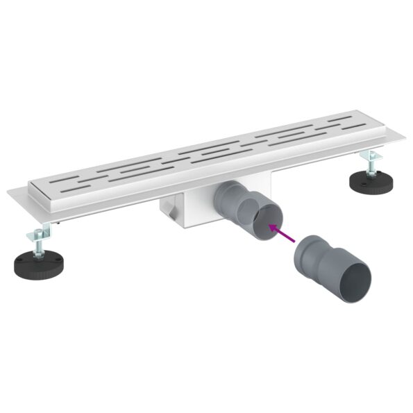 vidaXL Sprchový odtok s skleneným vrchnákom Strieborná 50 cm – Obrázok 12