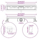 vidaXL Sprchový odtok s skleneným vrchnákom Strieborná 50 cm – Obrázok 13