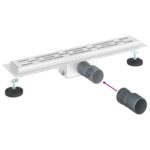 vidaXL Sprchový odtok s líniovým dizajnom Strieborná 60 cm – Obrázok 12
