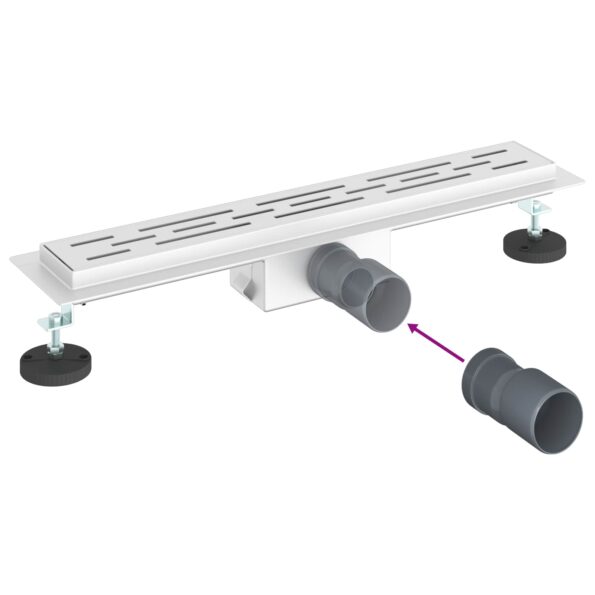 vidaXL Sprchový odtok s líniovým dizajnom Strieborná 60 cm – Obrázok 12