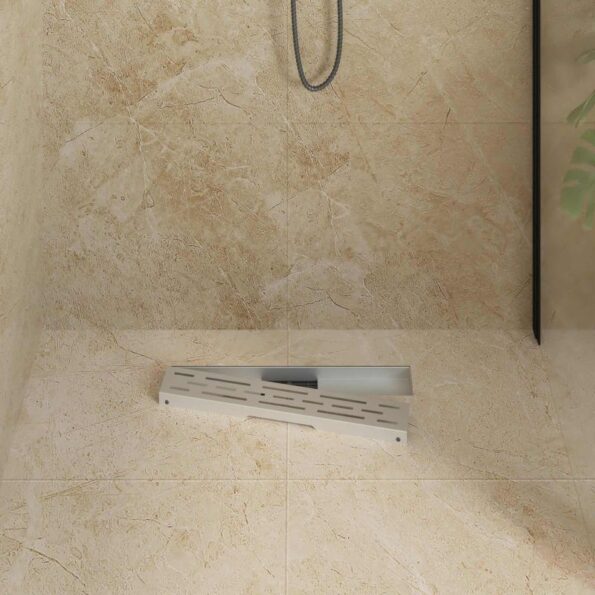 vidaXL Sprchový odtok s líniovým dizajnom Strieborná 60 cm – Obrázok 3