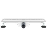 vidaXL Sprchový odtok s líniovým dizajnom Strieborná 60 cm – Obrázok 4