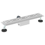 vidaXL Sprchový odtok s líniovým dizajnom Strieborná 60 cm – Obrázok 6