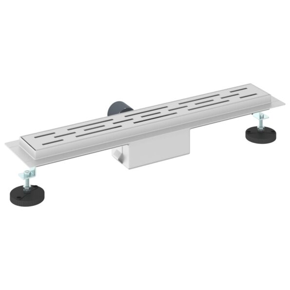 vidaXL Sprchový odtok s líniovým dizajnom Strieborná 60 cm – Obrázok 6
