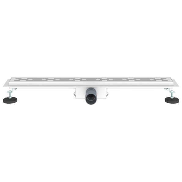 vidaXL Sprchový odtok s líniovým dizajnom Strieborná 80 cm – Obrázok 4