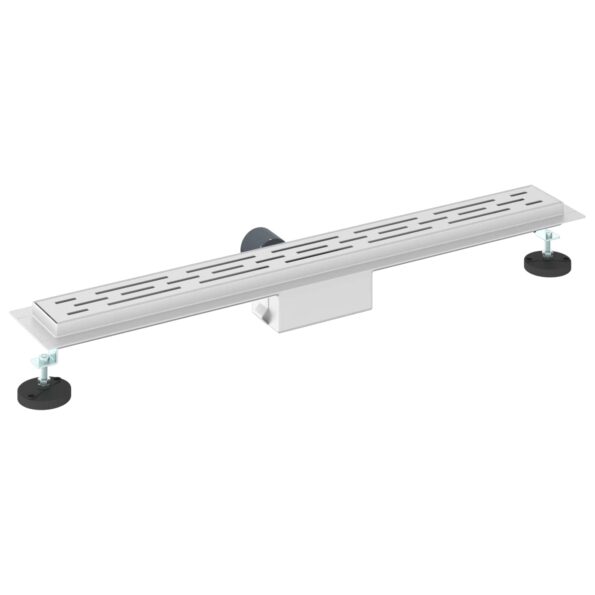 vidaXL Sprchový odtok s líniovým dizajnom Strieborná 80 cm – Obrázok 6