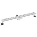 vidaXL Sprchový odtok s líniovým dizajnom Strieborná 90 cm – Obrázok 6