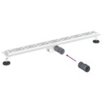 vidaXL Sprchový odtok s líniovým dizajnom Strieborná 100 cm – Obrázok 12