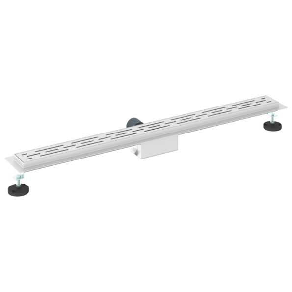 vidaXL Sprchový odtok s líniovým dizajnom Strieborná 100 cm – Obrázok 6