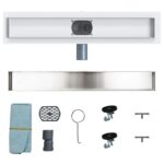 vidaXL Sprchový odtok 2 v 1 s 360° siphonom Strieborná 50 cm – Obrázok 10