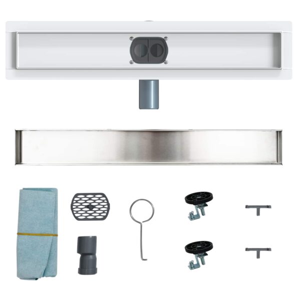 vidaXL Sprchový odtok 2 v 1 s 360° siphonom Strieborná 50 cm – Obrázok 10