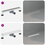 vidaXL Sprchový odtok 2 v 1 s 360° siphonom Strieborná 50 cm – Obrázok 13