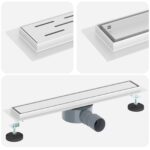 vidaXL Sprchový odtok 2 v 1 s 360° siphonom Strieborná 50 cm – Obrázok 2