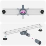 vidaXL Sprchový odtok 2 v 1 s 360° siphonom Strieborná 60 cm – Obrázok 12