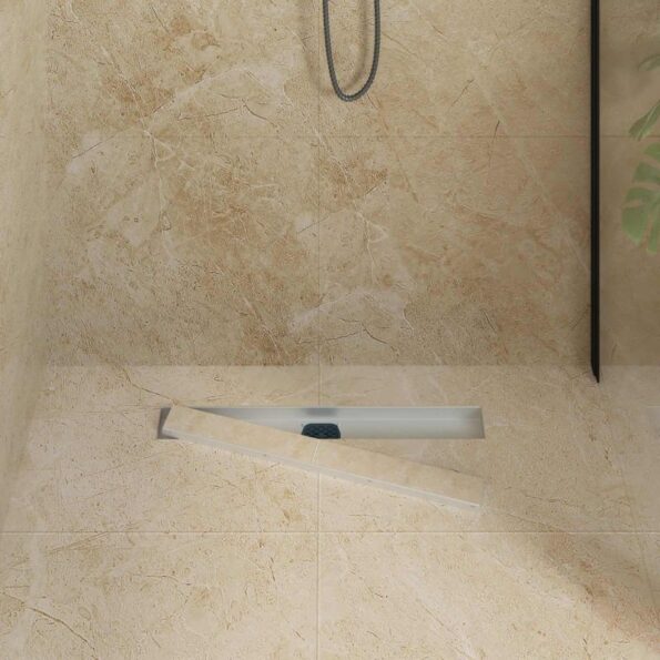 vidaXL Sprchový odtok 2 v 1 s 360° siphonom Strieborná 60 cm – Obrázok 3