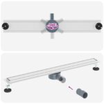 vidaXL Sprchový odtok 2 v 1 s 360° siphonom Strieborná 90 cm – Obrázok 12