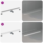 vidaXL Sprchový odtok 2 v 1 s 360° siphonom Strieborná 90 cm – Obrázok 13
