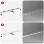 vidaXL Sprchový odtok 2 v 1 s 360° siphonom Strieborná 100 cm – Obrázok 13