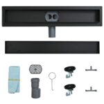 vidaXL Sprchový odtok 2 v 1 s 360° siphonom Čierna 50 cm – Obrázok 10