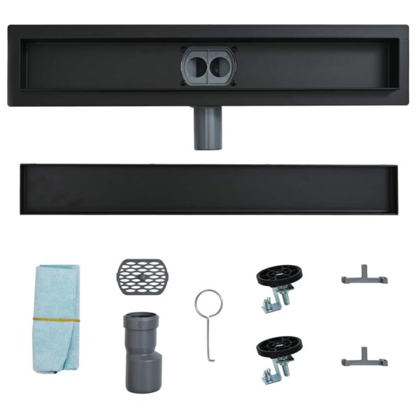 vidaXL Sprchový odtok 2 v 1 s 360° siphonom Čierna 50 cm – Obrázok 10