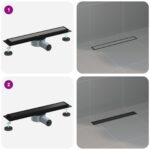 vidaXL Sprchový odtok 2 v 1 s 360° siphonom Čierna 50 cm – Obrázok 13