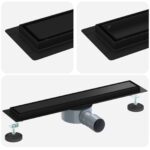 vidaXL Sprchový odtok 2 v 1 s 360° siphonom Čierna 50 cm – Obrázok 2