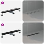 vidaXL Sprchový odtok 2 v 1 s 360° siphonom Čierna 60 cm – Obrázok 13