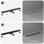 vidaXL Sprchový odtok 2 v 1 s 360° siphonom Čierna 70 cm – Obrázok 13